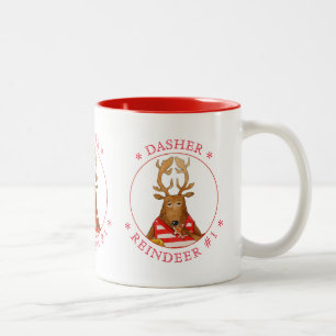 DASHER REINDEER Red Two-Tone Tasse