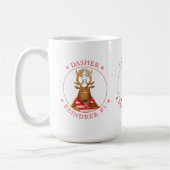 DASHER REINDEER Tall White Tasse (Links)