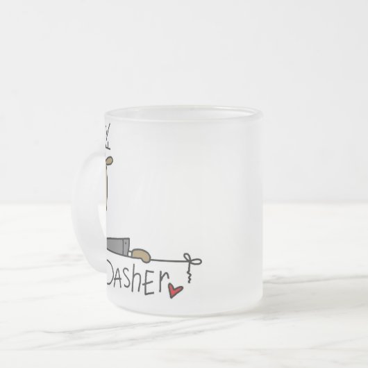 Dasher Ren-WeihnachtsT - Shirts und -geschenke Mattglastasse (Vorderseite Links)