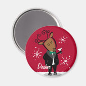 Dasher Rentier Magnet individuell (Vorderseite/Rückseite)
