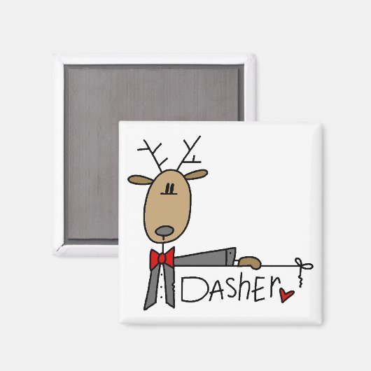 Dasher Rentier Tshirts und Geschenke Magnet (Vorderseite/Rückseite)