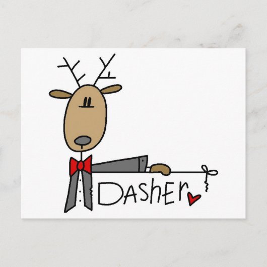 Dasher Rentier Tshirts und Geschenke Postkarte (Vorderseite)