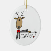 Dasher Rentier Weihnachtsgeschenke und T - Shirt Keramik Ornament (Rechts)