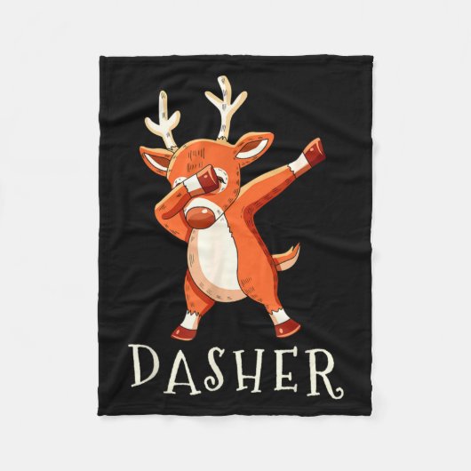 Dasher Santas Reindeers Family Matching Outfit Chr Fleecedecke (Vorderseite)