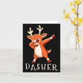 Dasher Santas Reindeers Family Matching Outfit Chr Karte (Gelbe Blume)