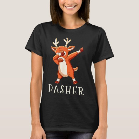 Dasher Santas Reindeers Family Matching Outfit Chr T-Shirt (Vorderseite)