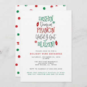 Dashin Dancin Prancin Wein-Austausch-Weihnachten Einladung