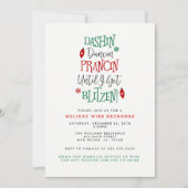 Dashin Dancin Prancin Weinaustausch Weihnachten Einladung (Vorderseite)