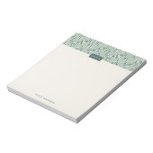 Dashing Boho Ikat Zig Zag Muster Notepad - Aquamar Notizblock (Rotiert)