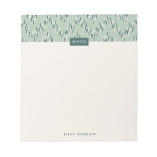 Dashing Boho Ikat Zig Zag Muster Notepad - Aquamar Notizblock