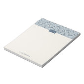 Dashing Boho Ikat Zig Zag Muster Notepad - Blau Notizblock (Rotiert)