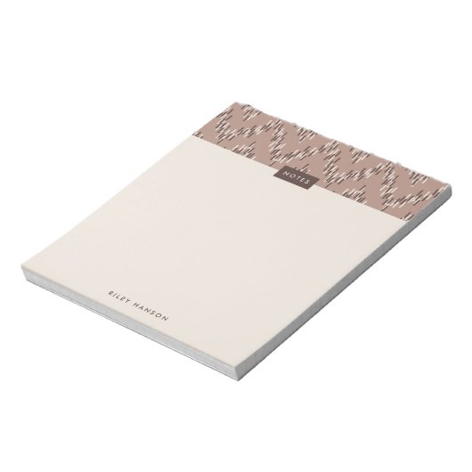 Dashing Boho Ikat Zig Zag Muster Notepad - braun Notizblock (Rotiert)