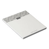 Dashing Boho Ikat Zig Zag Muster Notepad - Grau Notizblock (angewinkelt)