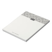 Dashing Boho Ikat Zig Zag Muster Notepad - Grau Notizblock (Rotiert)