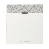 Dashing Boho Ikat Zig Zag Muster Notepad - Grau Notizblock (Vorderseite)