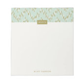 Dashing Boho Ikat Zig Zag Muster Notepad - Grün Notizblock (Vorderseite)