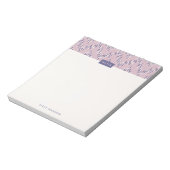 Dashing Boho Ikat Zig Zag Muster Notepad - Lila Notizblock (Rotiert)