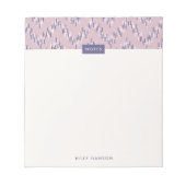 Dashing Boho Ikat Zig Zag Muster Notepad - Lila Notizblock (Vorderseite)