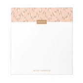 Dashing Boho Ikat Zig Zag Muster Notepad - Orange Notizblock (Vorderseite)