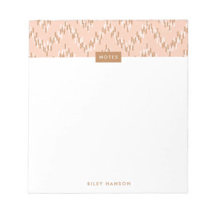 Dashing Boho Ikat Zig Zag Muster Notepad - Orange Notizblock