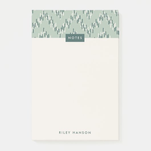 Dashing Boho Ikat Zig Zag Muster Post-It - Aquamar Klebezettel (Vorderseite)