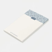 Dashing Boho Ikat Zig Zag Muster Post-It - Blau Klebezettel (angewinkelt)
