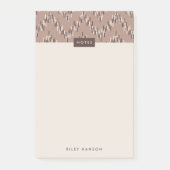 Dashing Boho Ikat Zig Zag Muster Post-It - Brown Klebezettel (Vorderseite)