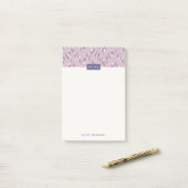 Dashing Boho Ikat Zig Zag Muster Post-It - Lila Klebezettel (Auf Schreibtisch)