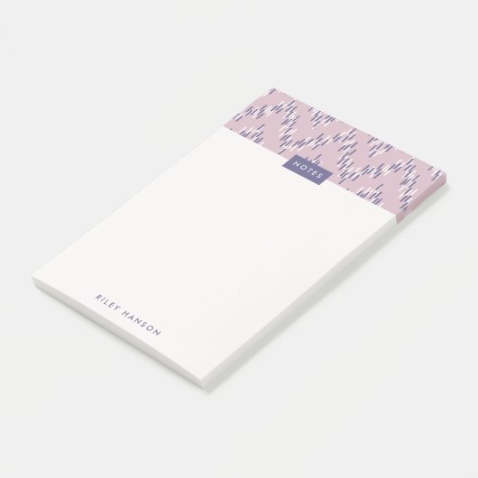 Dashing Boho Ikat Zig Zag Muster Post-It - Lila Klebezettel (angewinkelt)