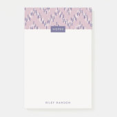Dashing Boho Ikat Zig Zag Muster Post-It - Lila Klebezettel (Vorderseite)
