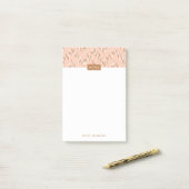 Dashing Boho Ikat Zig Zag Muster Post-It - Orange Klebezettel (Auf Schreibtisch)
