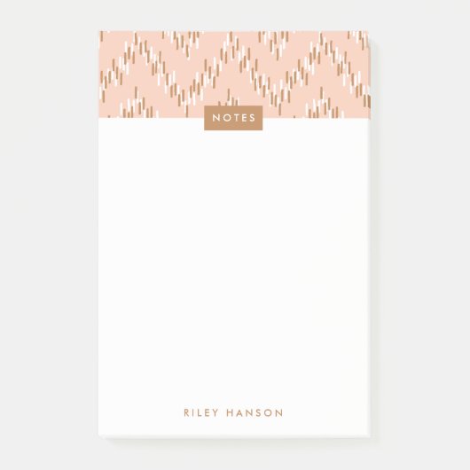 Dashing Boho Ikat Zig Zag Muster Post-It - Orange Klebezettel (Vorderseite)