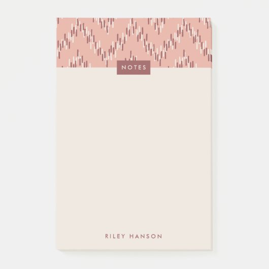 Dashing Boho Ikat Zig Zag Muster Post-It - Red - Klebezettel (Vorderseite)