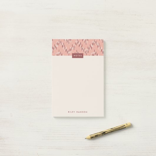 Dashing Boho Ikat Zig Zag Muster Post-It - Red - Post-it Klebezettel (Auf Schreibtisch)