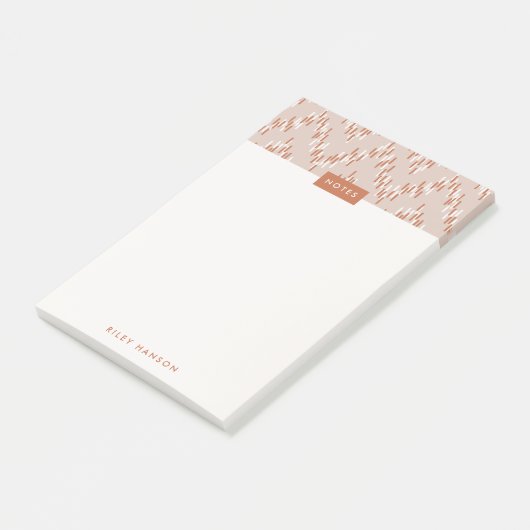 Dashing Boho Ikat Zig Zag Muster Post-It - Rust Klebezettel (angewinkelt)