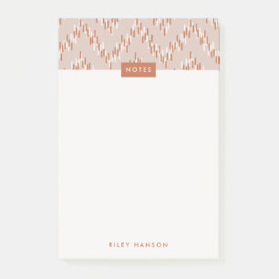 Dashing Boho Ikat Zig Zag Muster Post-It - Rust Klebezettel