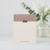 Dashing Boho Ikat Zig Zag Stationery - Brown (Stehend Vorderseite)