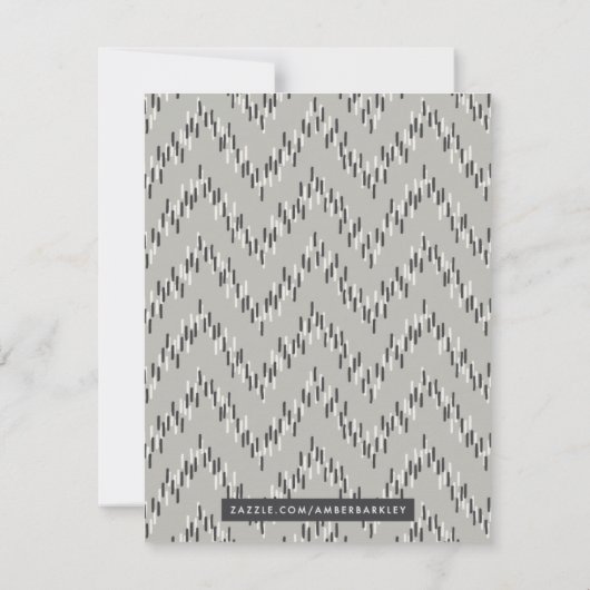 Dashing Boho Ikat Zig Zag Stationery - Gray (Rückseite)