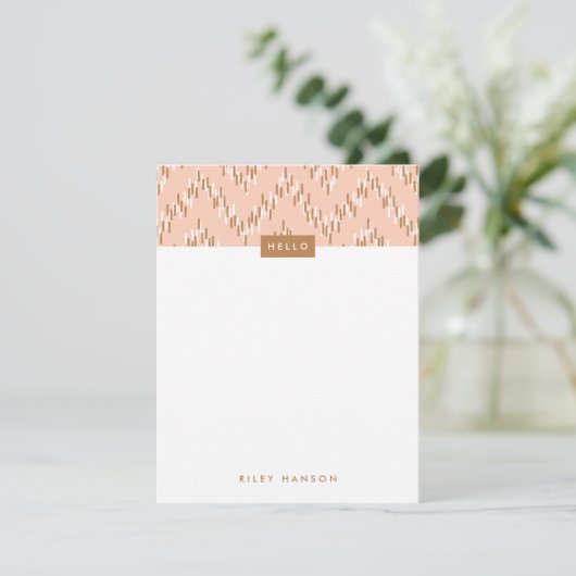 Dashing Boho Ikat Zig Zag Stationery - Orange (Stehend Vorderseite)