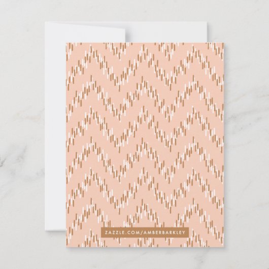 Dashing Boho Ikat Zig Zag Stationery - Orange (Rückseite)