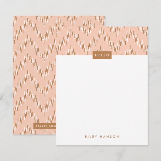 Dashing Boho Ikat Zig Zag Stationery - Orange (Vorne/Hinten)