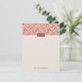 Dashing Boho Ikat Zig Zag Stationery - Red - (Stehend Vorderseite)