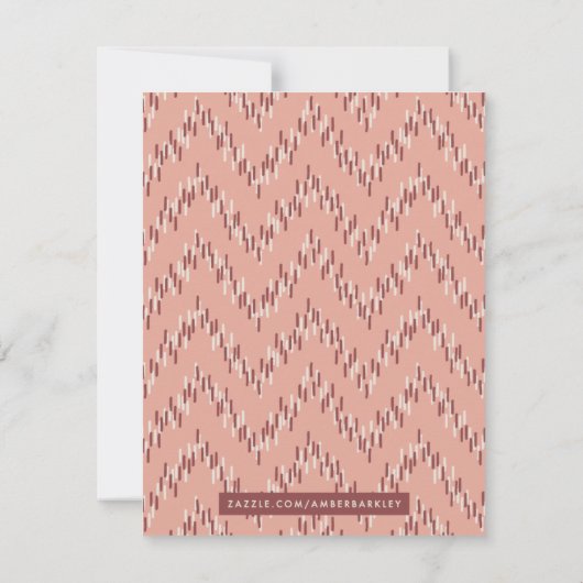 Dashing Boho Ikat Zig Zag Stationery - Red - (Rückseite)