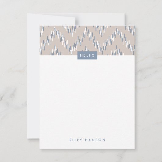 Dashing Boho Ikat Zig Zag Stationery - Taupe (Vorderseite)