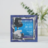 Dashing Custom 5.25 X 5.25 Einladungen - Blau (Stehend Vorderseite)