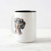 Dashing Dackel Wasserfarbe Tasse (Vorderseite Links)