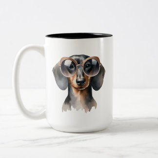 Dashing Dackel Wasserfarbe Tasse