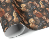 Dashing-Dackeln - nahtloses Muster Geschenkpapier (Rolleneckpunkt)