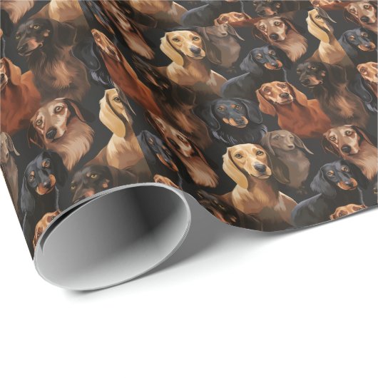 Dashing-Dackeln - nahtloses Muster Geschenkpapier (Rolleneckpunkt)