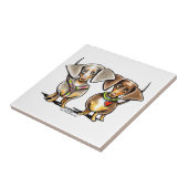 Dashing Dappled-Dackeln Fliese (Seite)